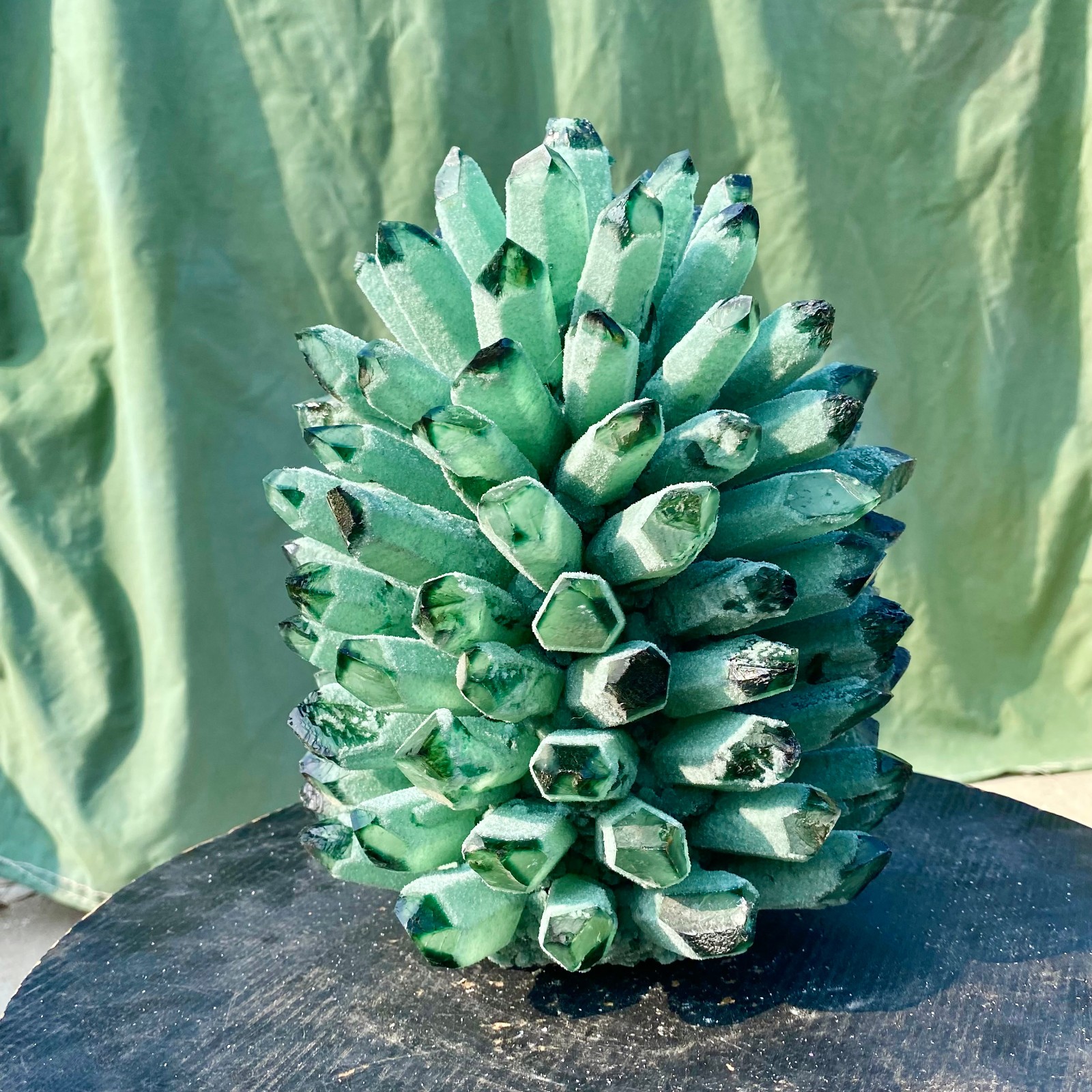 18LB New find green phantom quartz crystal cluster mineral specimen