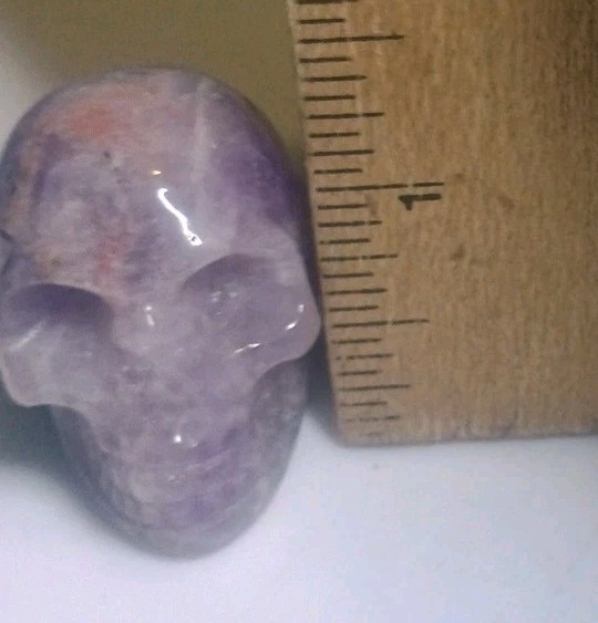 Amethyst Carved Skull 1.5″ Purple Natural Stone Realistic Look