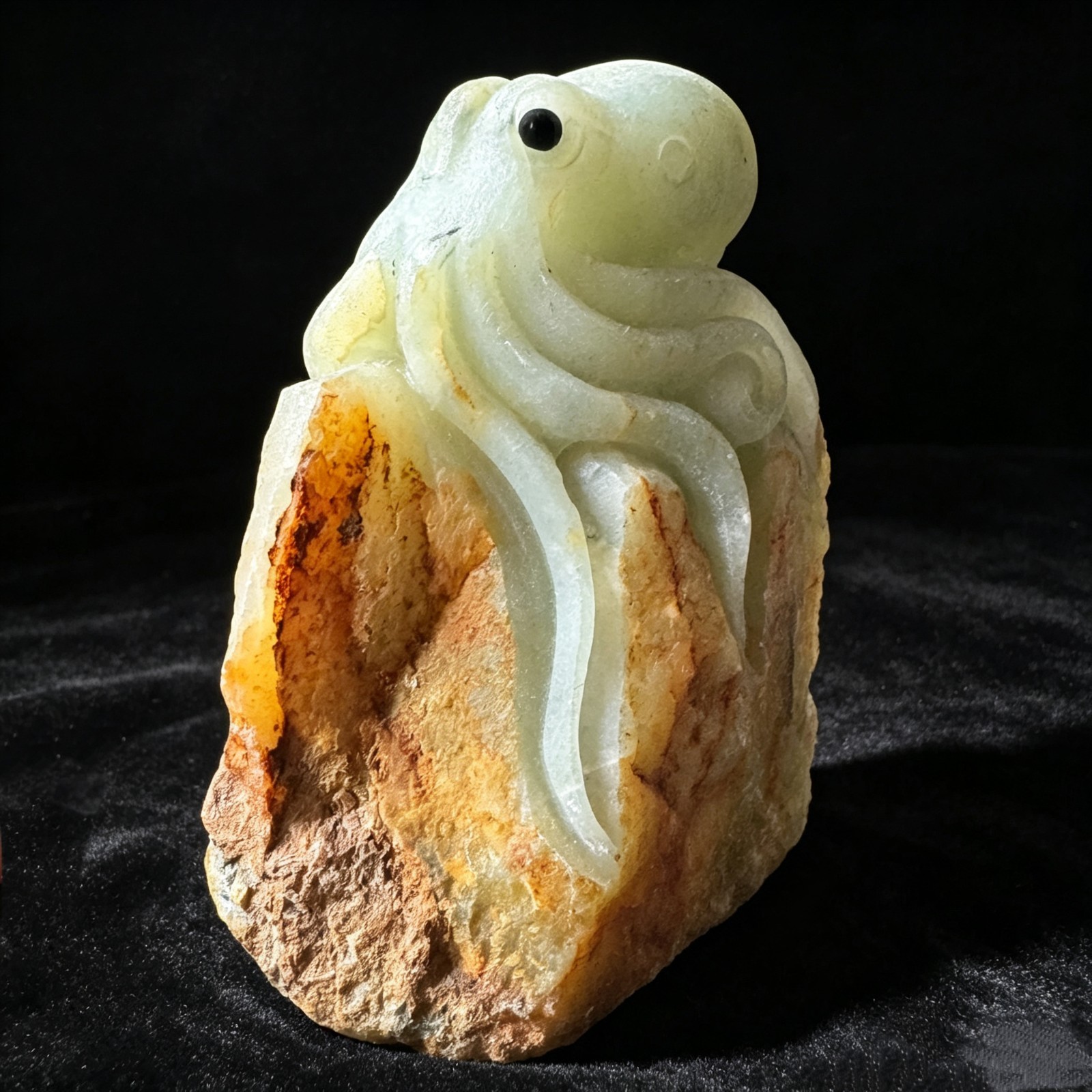 Hand Carved Amazonite Octopus Figurine – Sea Life Desk Decor Crystal Collectible