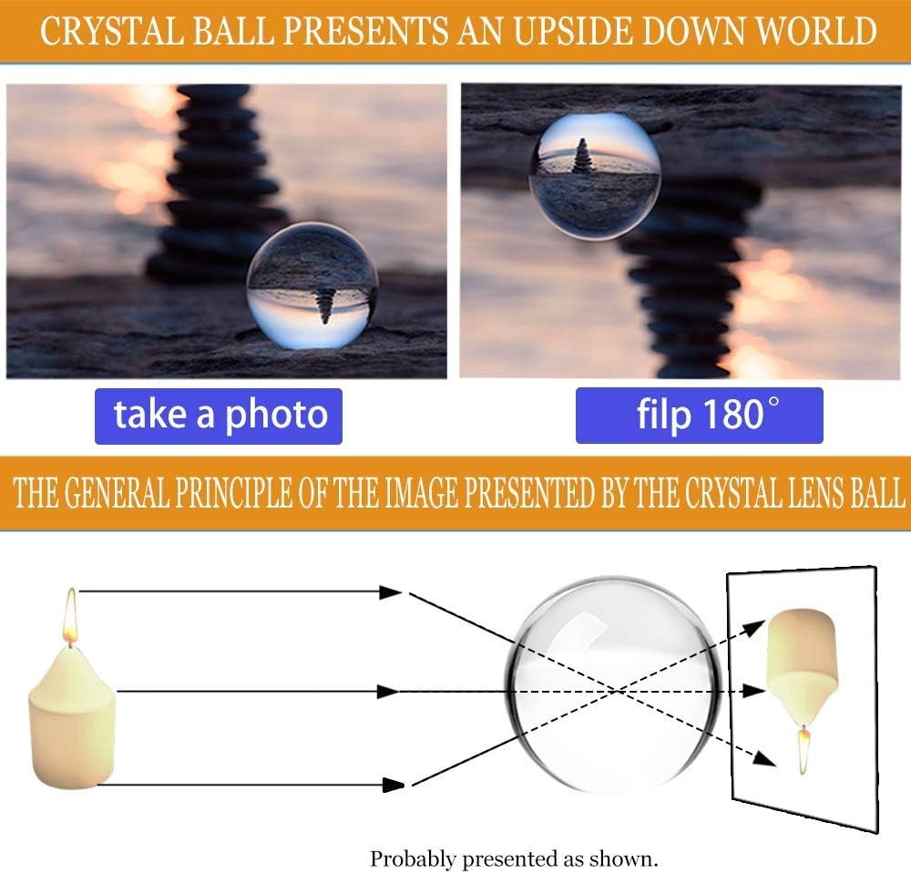 MerryNine 80mm/3.15″ Photograph K9 Crystal Ball with Stylish Clear-clear