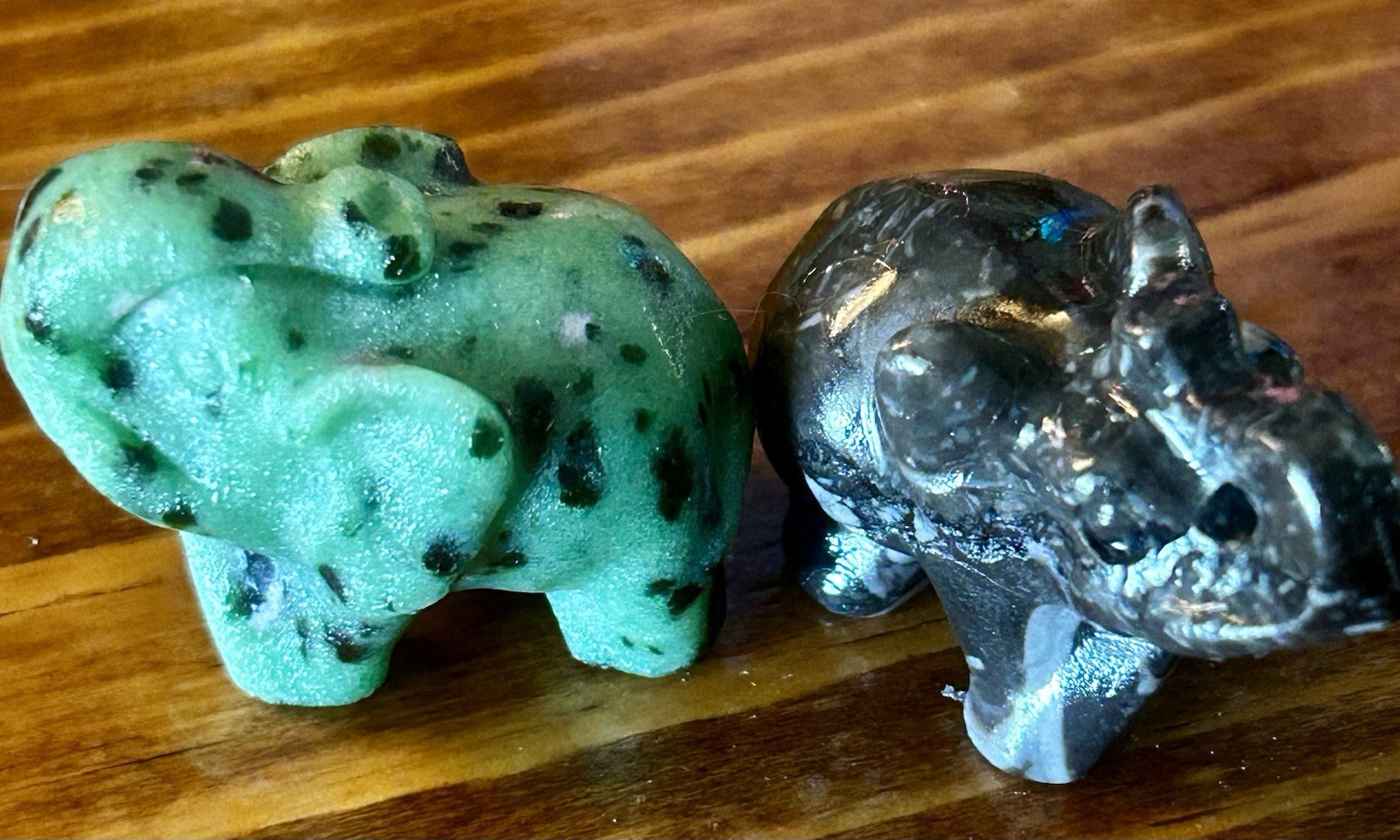 Ruby Zoisite And Jasper Elephant Bundle Crystal Carving Polished Natural Stone