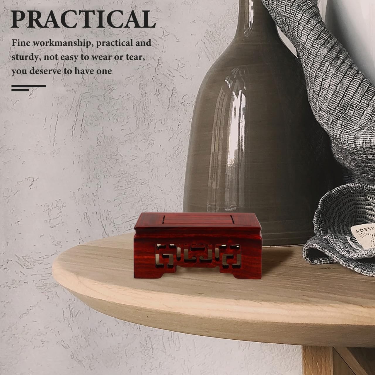 Wooden Display Base Stand 6.89 Inch Craft Riser for Vase Planter Statue Displ…