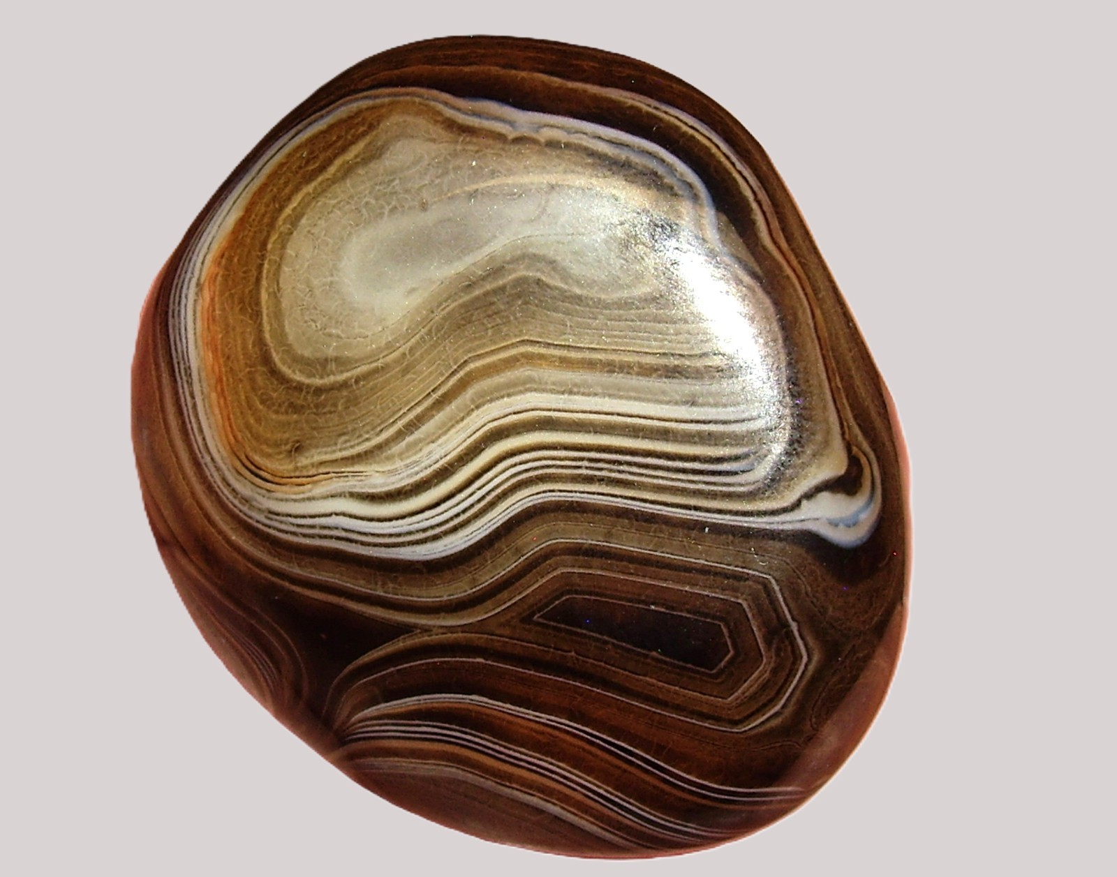 Beautiful Translucent Banded Agate Polished Pebble from Madagascar 28.6g