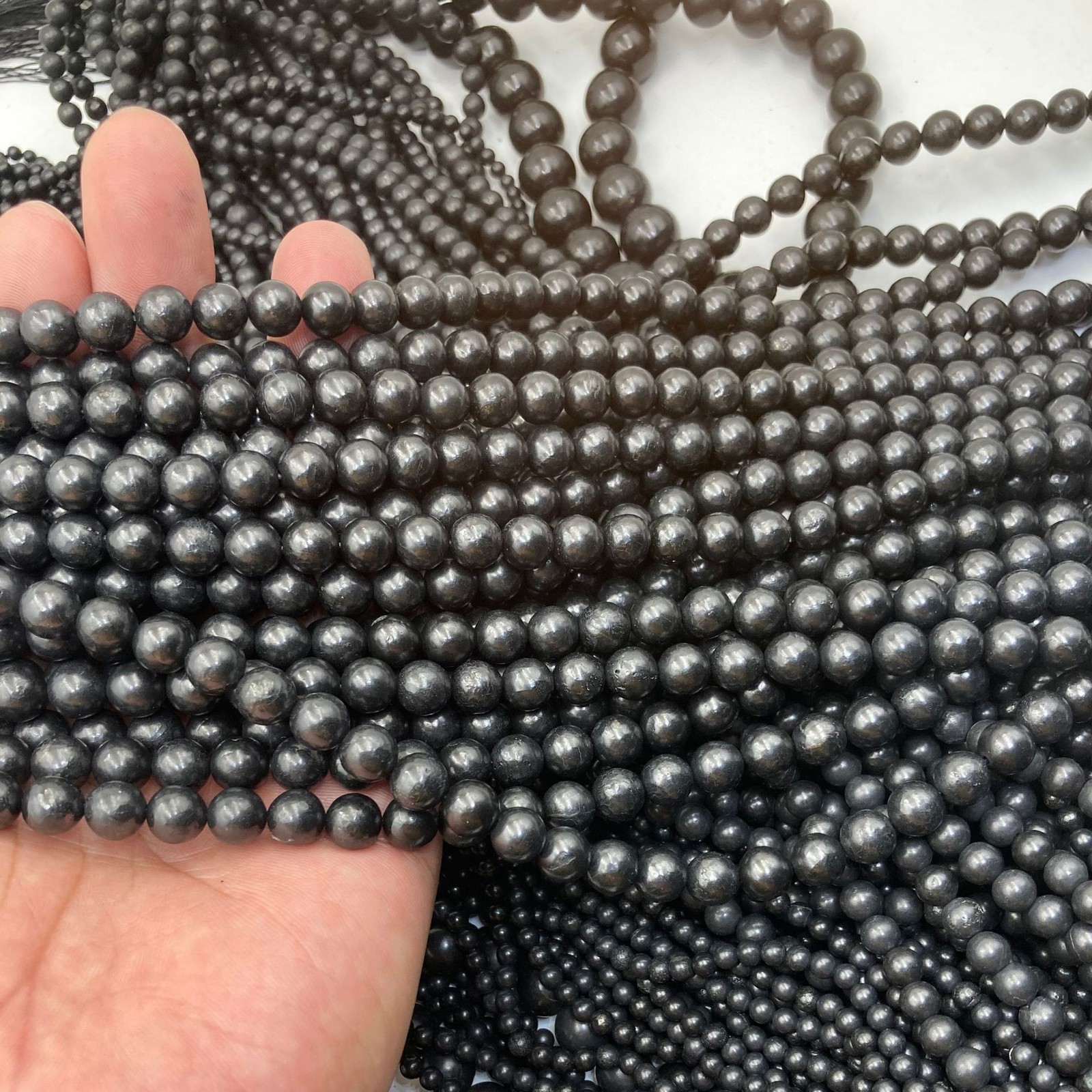 Shungite black retro fashion DIY bead jewelry accessories bead 10-12mm
