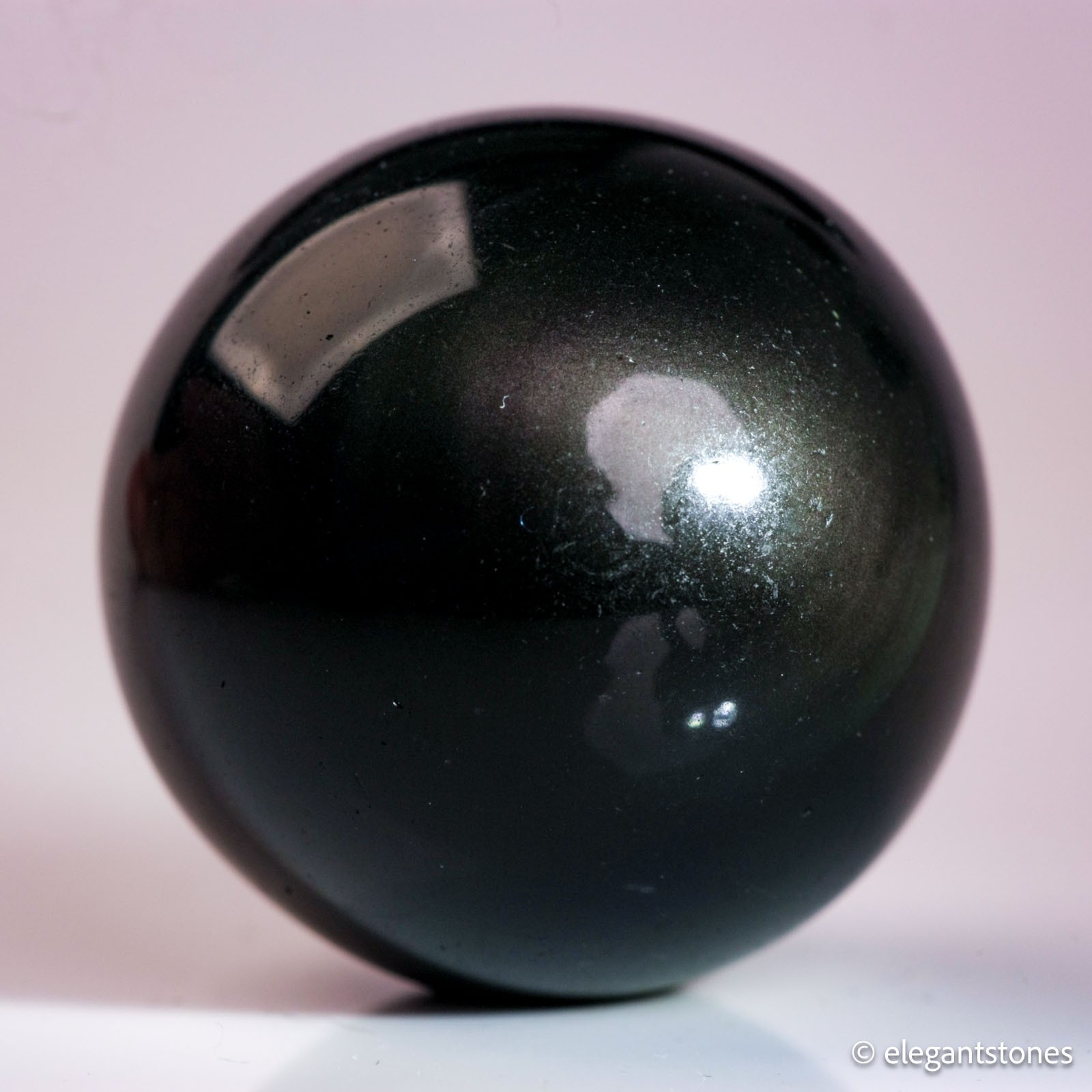 36g31mm Rainbow Obsidian Sphere Crystal Ball Natural Quartz Visible in Flash
