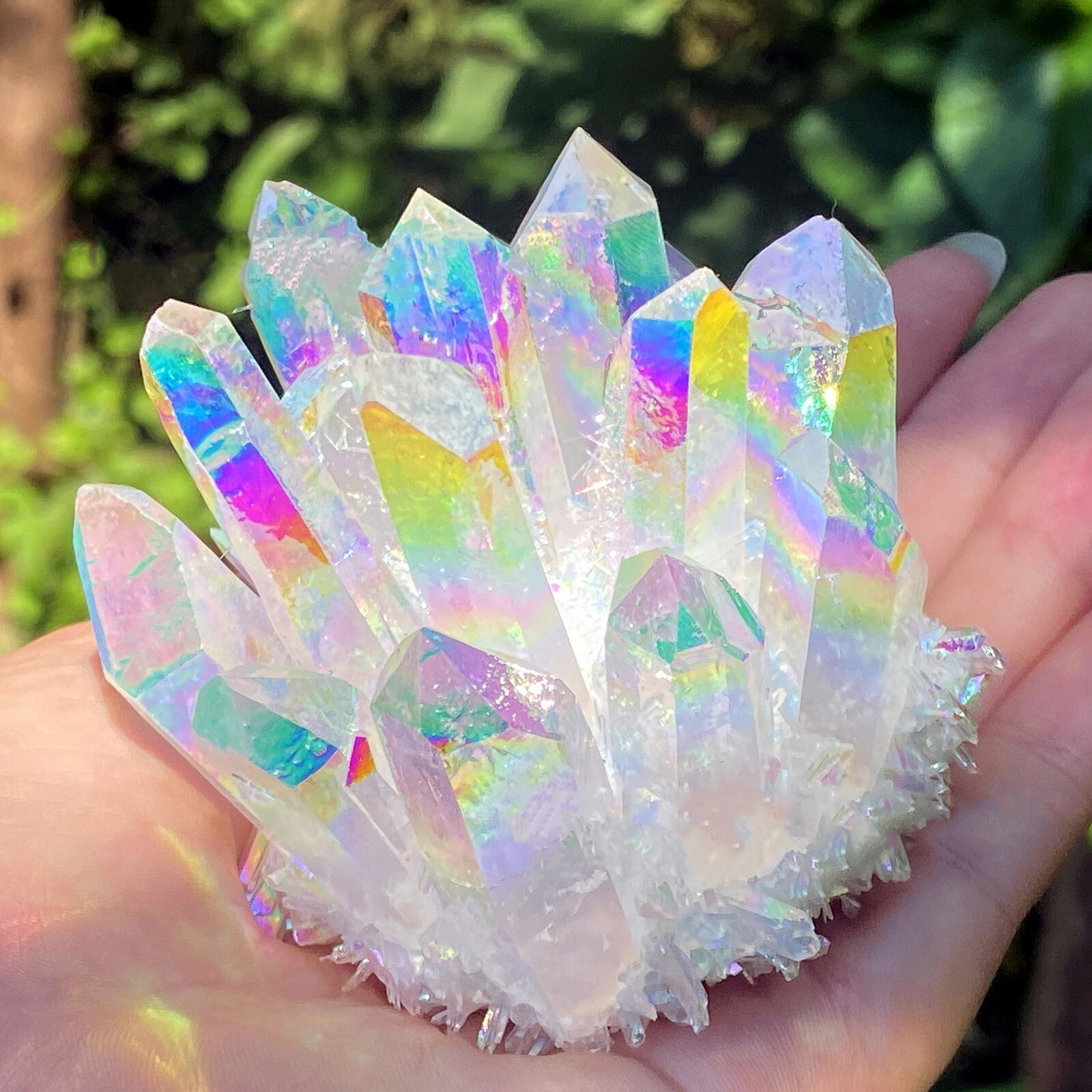 Rare 300g-400g Large Angel Aura Quartz Crystal Healing Cluster Mineral Rocks