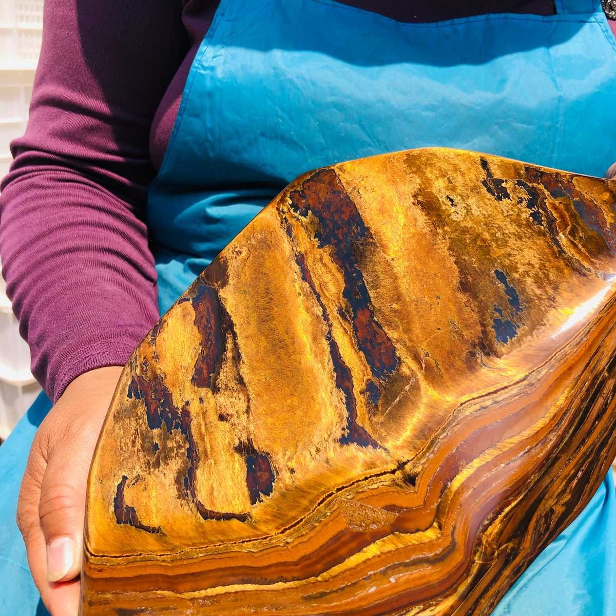 8.99 LB Natural Tiger Eye Polished Specimen Home Decor Raw Healing Stone 5353