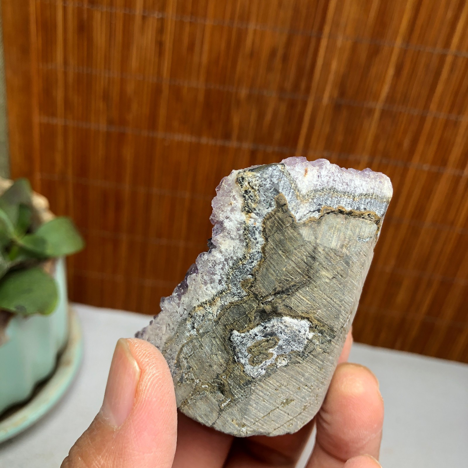 50mm NATURAL amethyst point purple Crystal Cluster Mineral Specimen 92g A1447