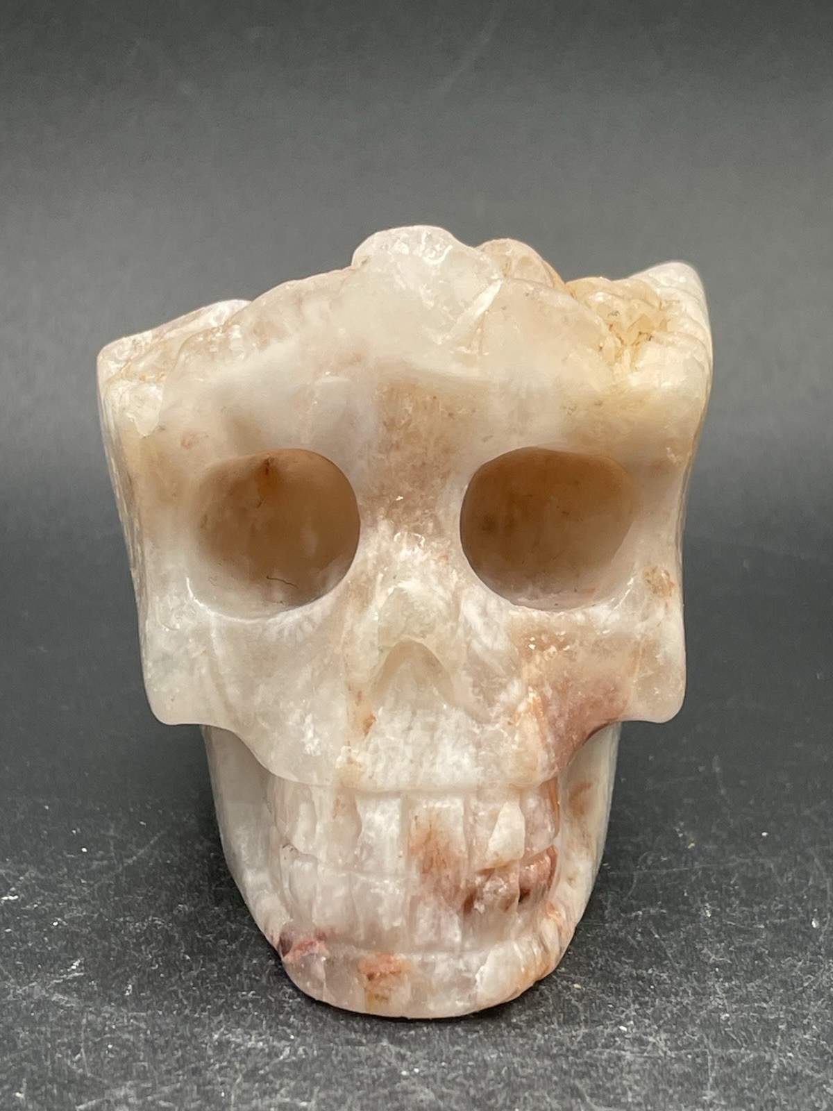 Ferruginous Quartz Druzy Skull 290g
