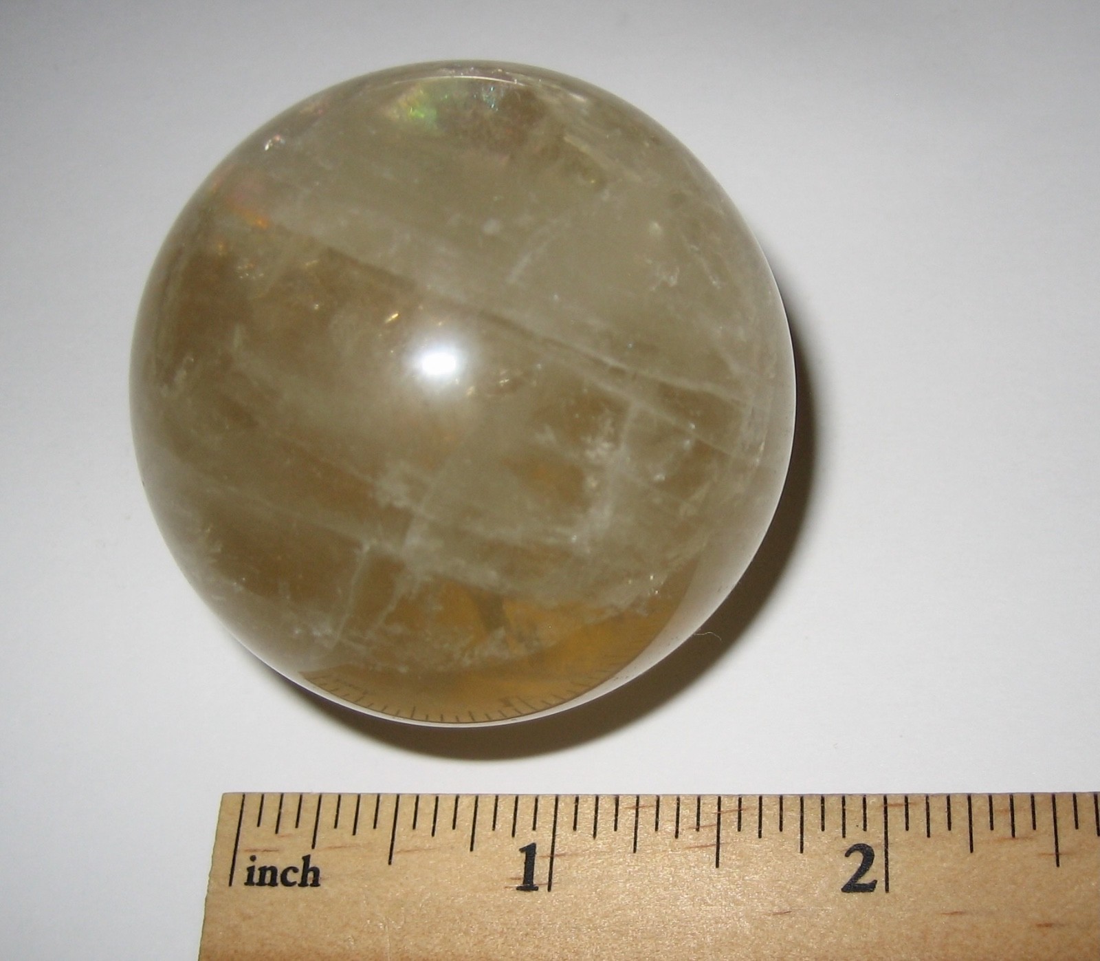 2″ (50mm) POLISHED NATURAL CITRINE QUARTZ CRYSTAL STONE SPHERE ~ 162.2grams *1