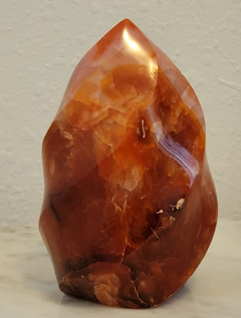Natural Healing Red Agate Flame Carving Carnelian Tower Reiki Crystal Deco