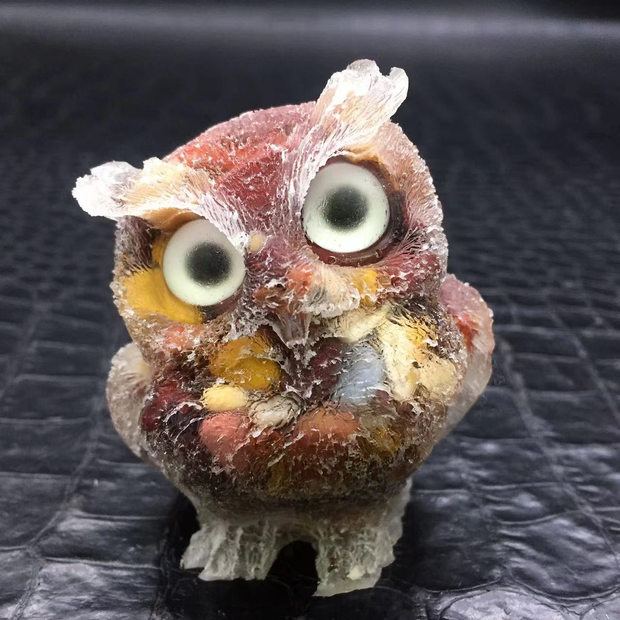 Natural Mookaite Quartz Crystal Tumbled Stone Resin Owl Healing Decorate 1pc