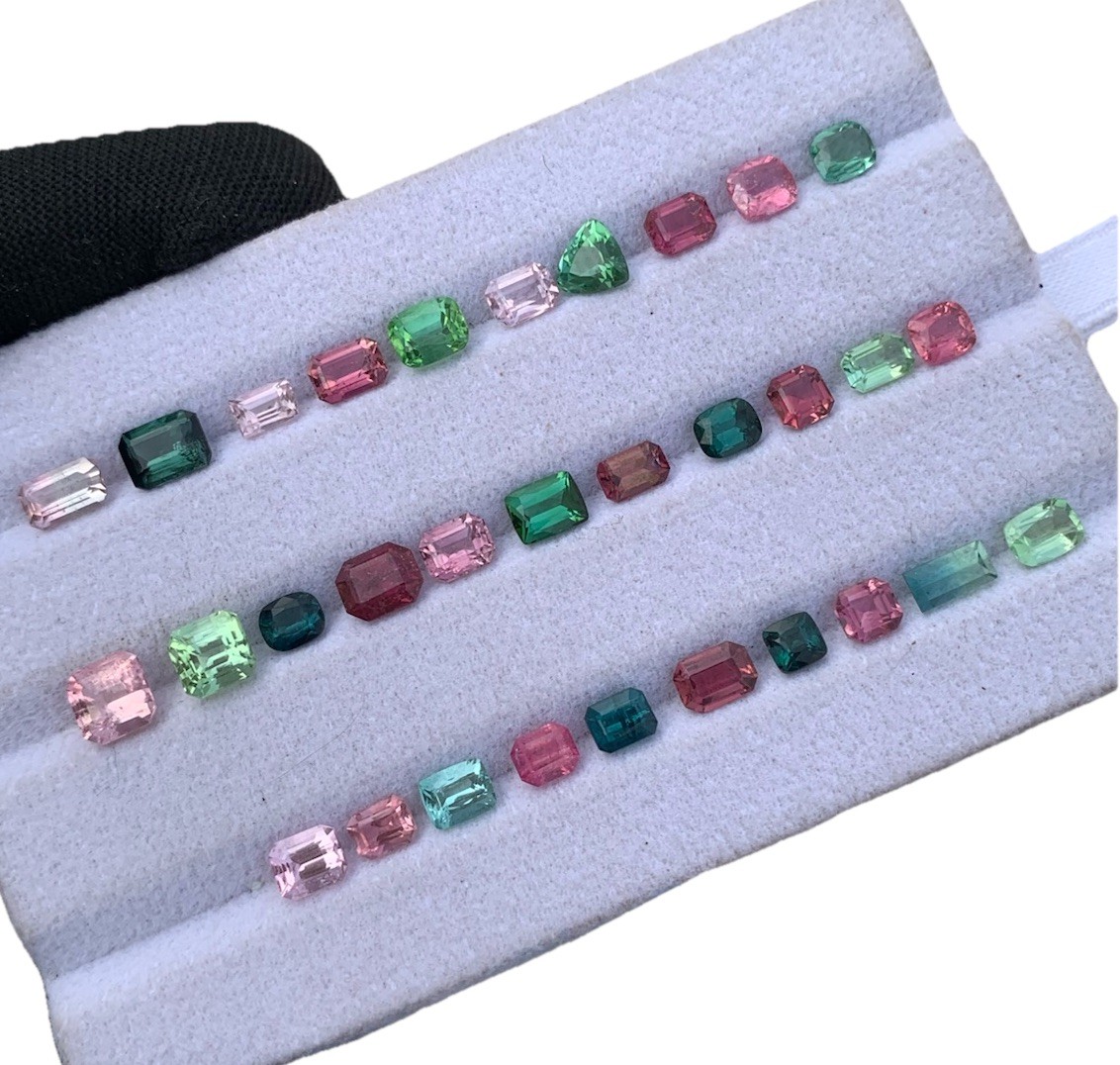 Multi Colour Tourmaline Best Clarity Gemstone 20 Carat Fancy Cut Clean Lot