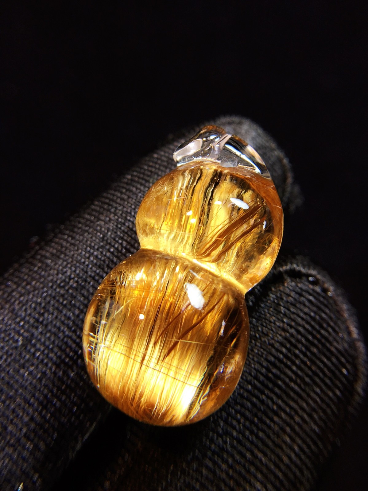 23.7*12.4*11mm A++ Natural Gold Rutilated Quartz Titanium Crystal Pendant4.5g