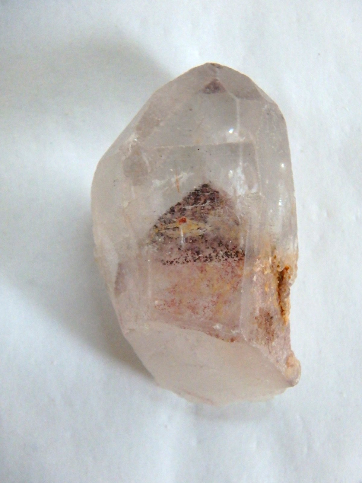 Sweet Quartz Point with Red Hematite Phantoms Mineral 14 grams