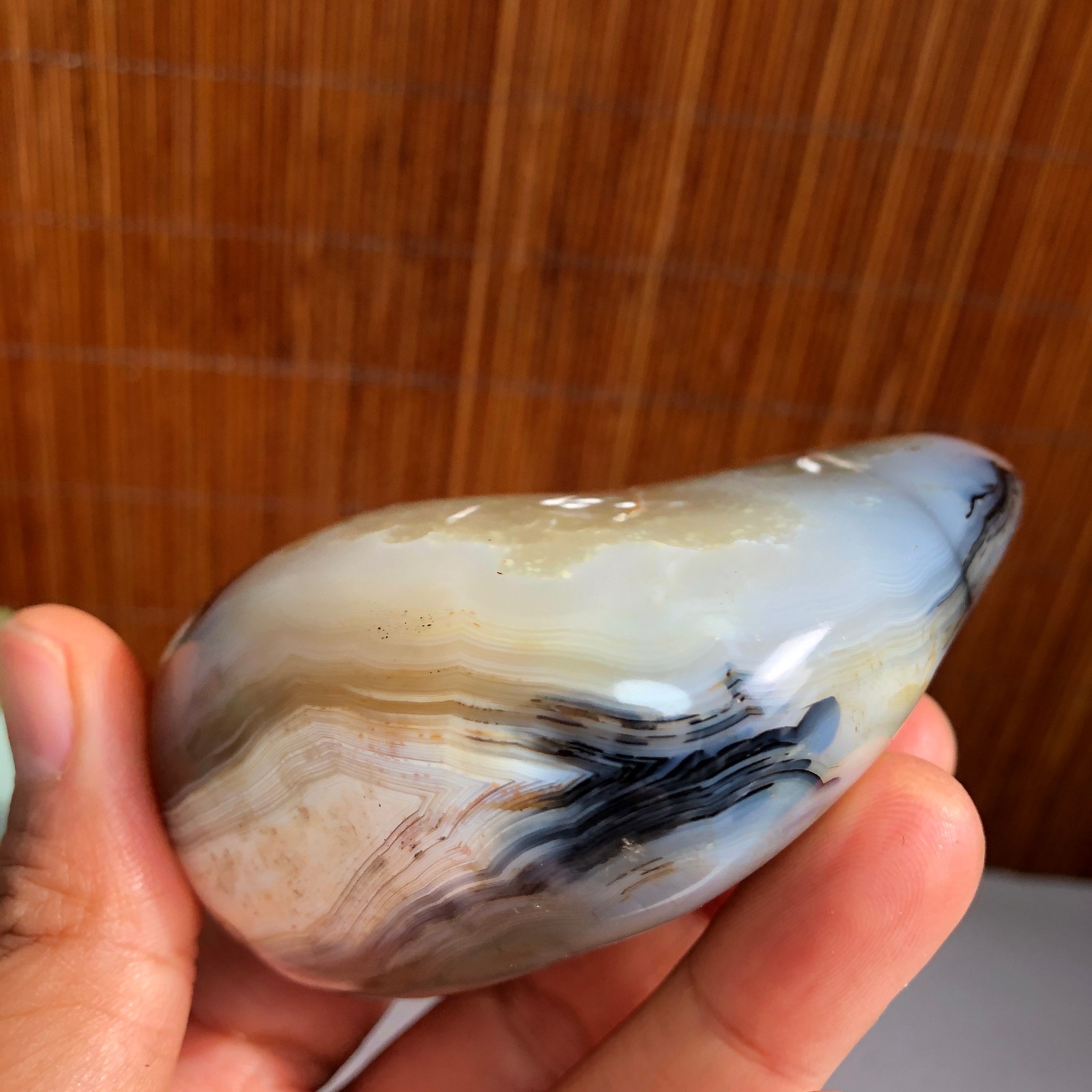 80mm Natural aquatic plants agate pretty Crystal specimens 235g A1485