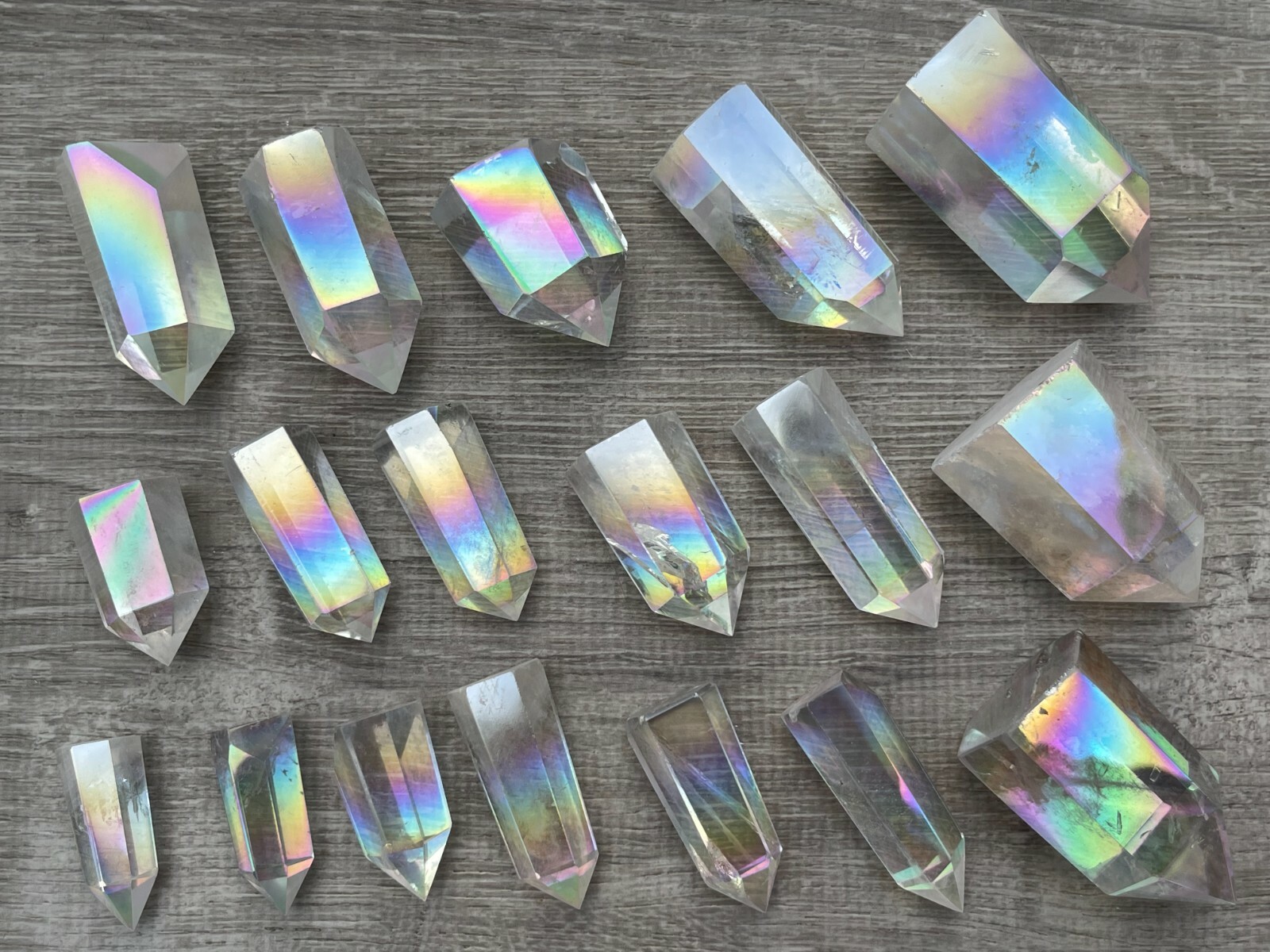 Premium Angel Aura Quartz Points,Crystal Plated Angel Aura Obelisk,Pick A Weight