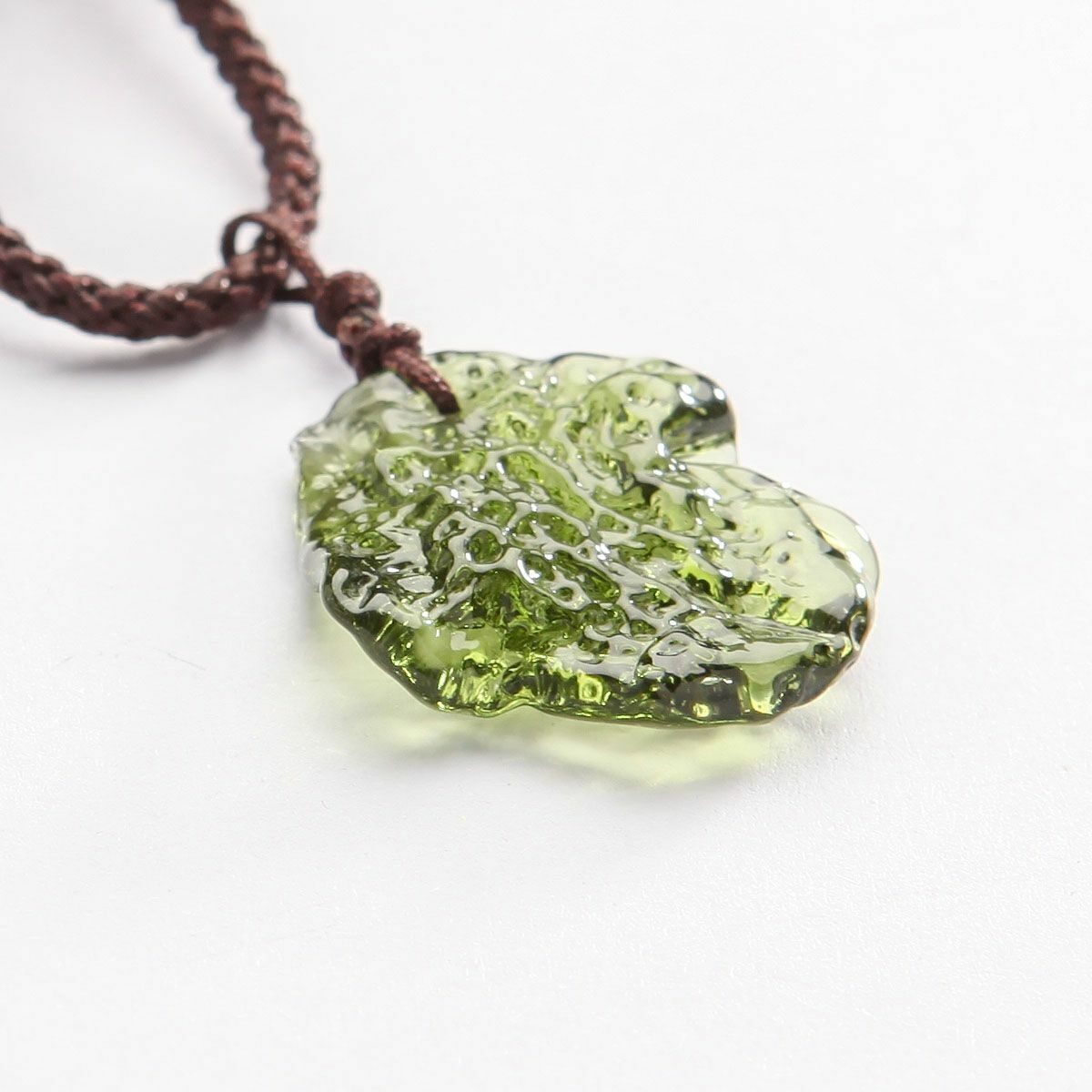 Natural Green Czech Moldavite Meteorite Impact Pendant Necklace Chakra Healing