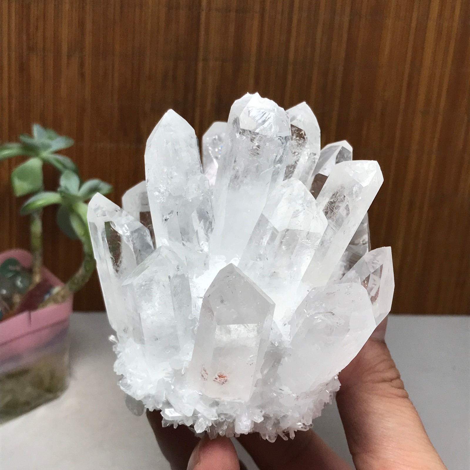 94mm Natural white quartz Crystal ore Silicon Crystal Cluster 540g A1827