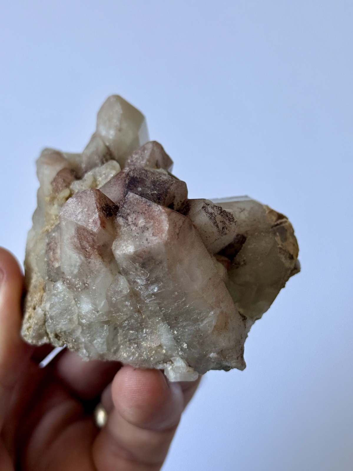 Hematite Quartz Crystal Cluster Red Feather, CO- 9.2cm – 236.5g – ID91
