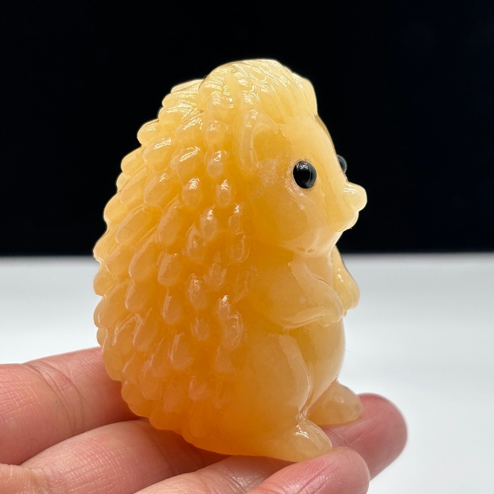 Natural Calcite Hedgehog Quartz Carved Crystal Skull Reiki Healing 1pc