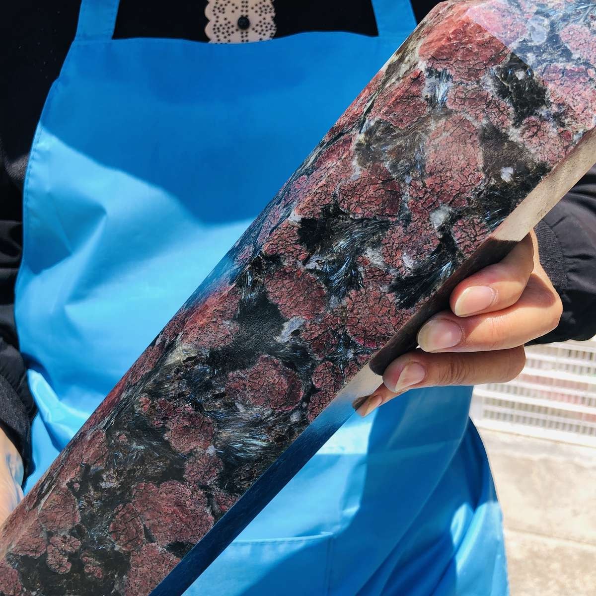 8LB Natural garnet crystal obelisk quartz crystal energy column Reiki healing