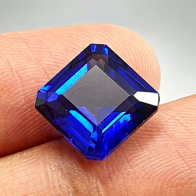 Natural Asscher Cut Kashmiri BLUE Sapphire 9.25 Ct Certified Loose Gemstone