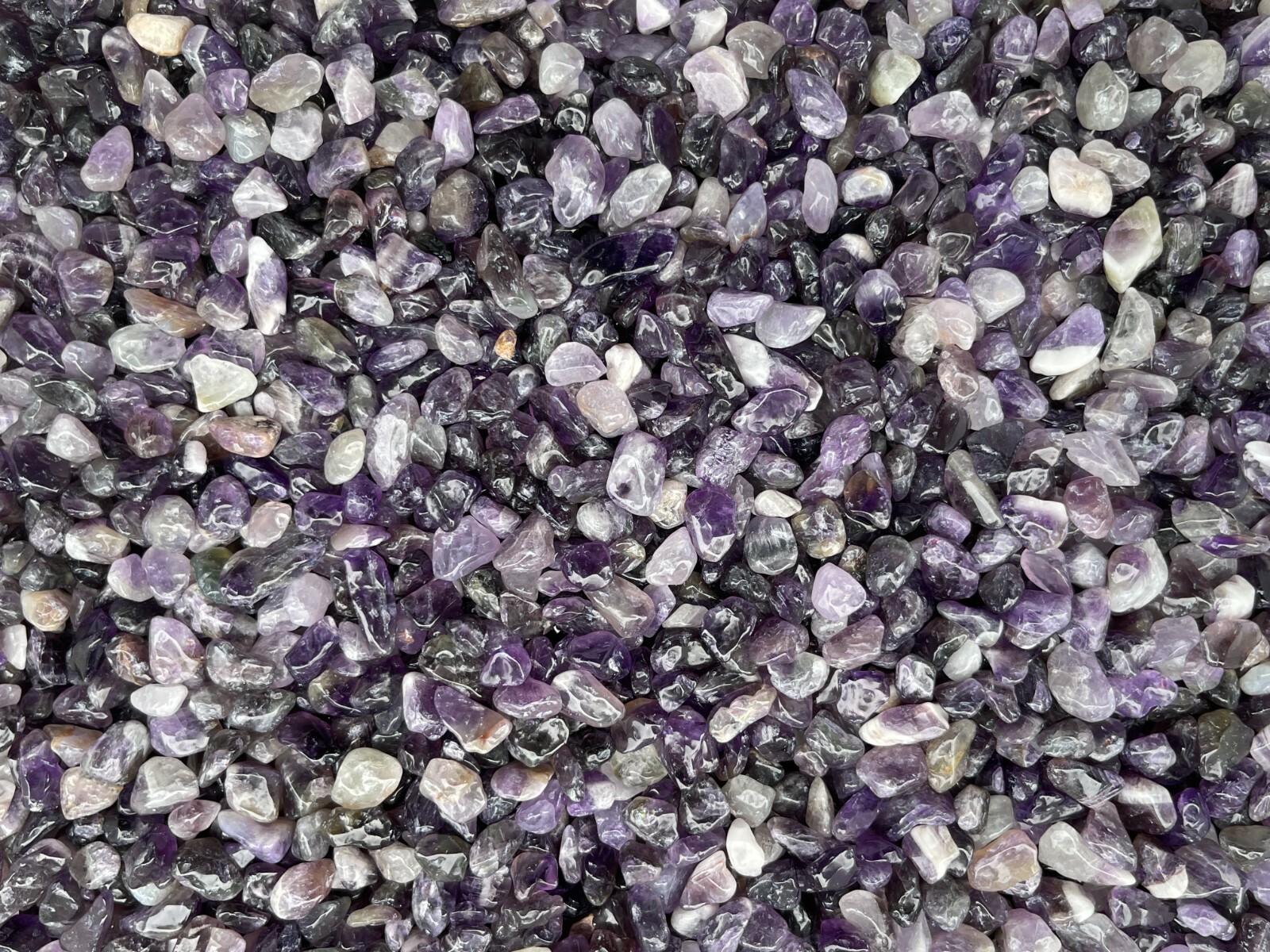 Grade A++ Amethyst Semi Tumbled Gemstone Mini Chips 5-12 mm, Wholesale Bulk Lot