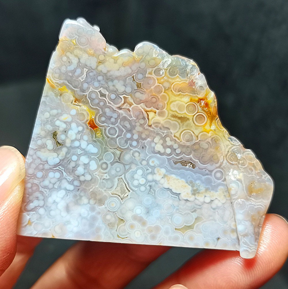 Rare 40G Natural Polished Orbicular Ocean Jasper 8th Vein Reiki Healing WYY3999