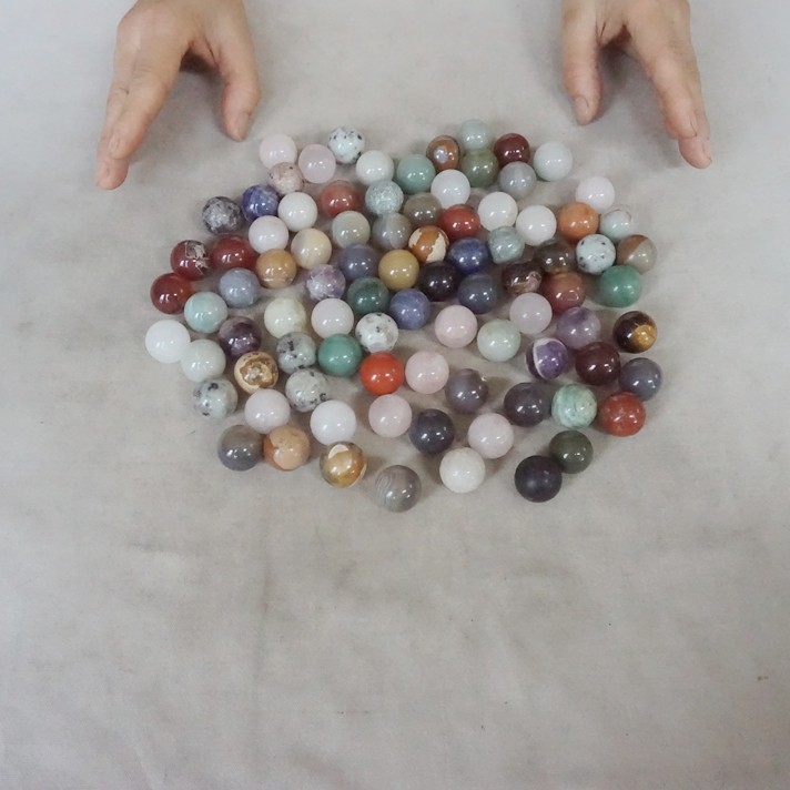 2.2LB 88Pcs Natural Quartz Crystal Jasper Sphere Ball Diverse Stone Healing 20mm