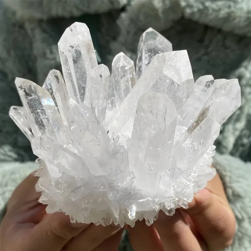 400g+ Rare Large Raw Clear Quartz Crystal Cluster Quartz Mineral Specimens Decor