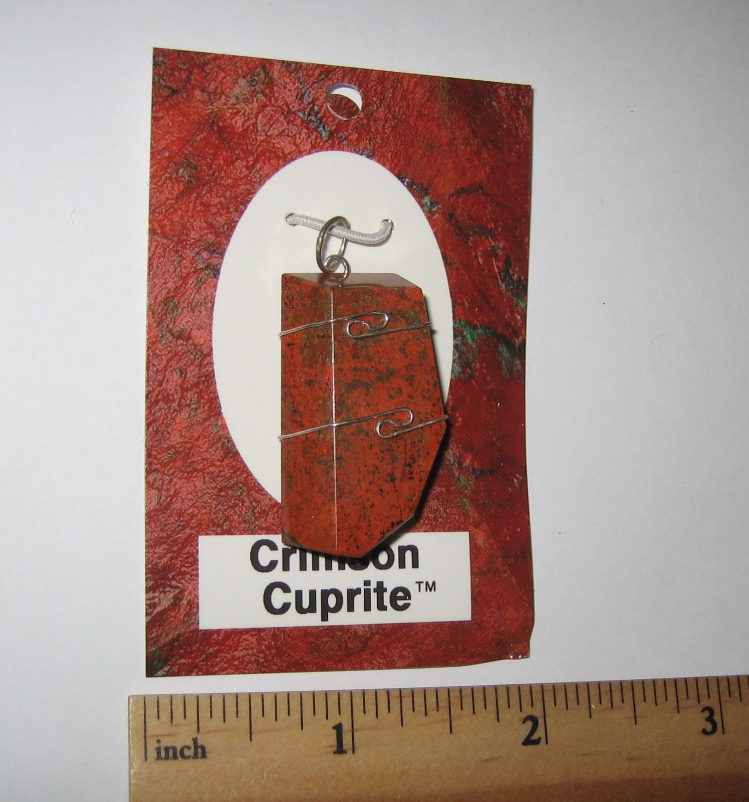 1.3″ POLISHED RARE CUPRITE STONE MINERAL STERLING SILVER WIRE WRAP PENDANT *1