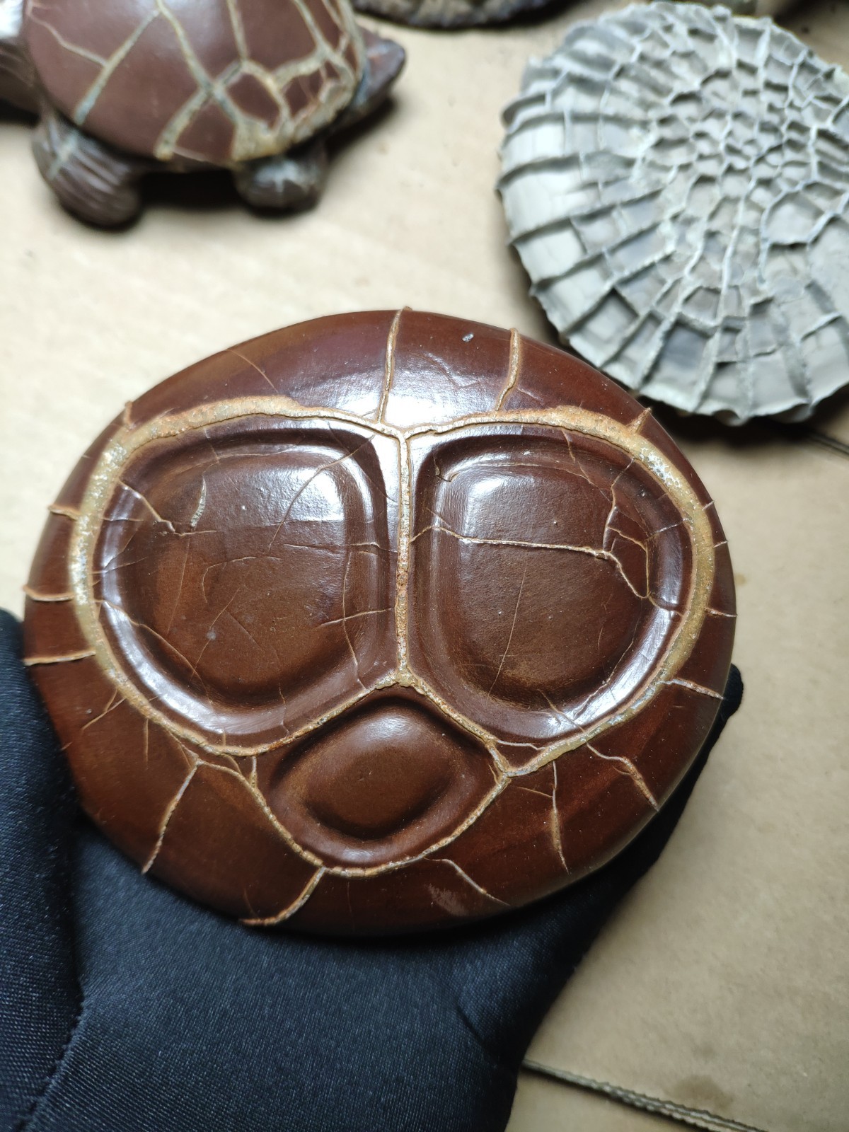 680g beautiful Natural tortoise back pattern stone Landscape stone