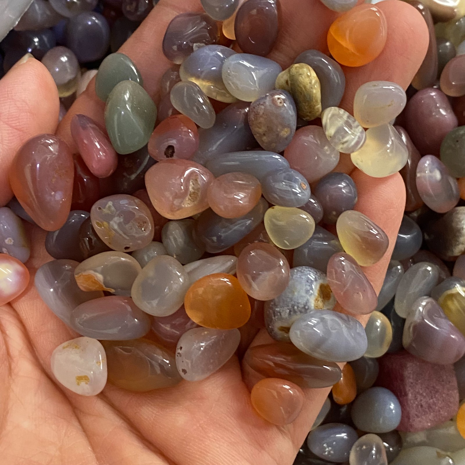 200g Tumbled Stones Assorted – Mixed Polished Agate Crystals – Crystals Blend