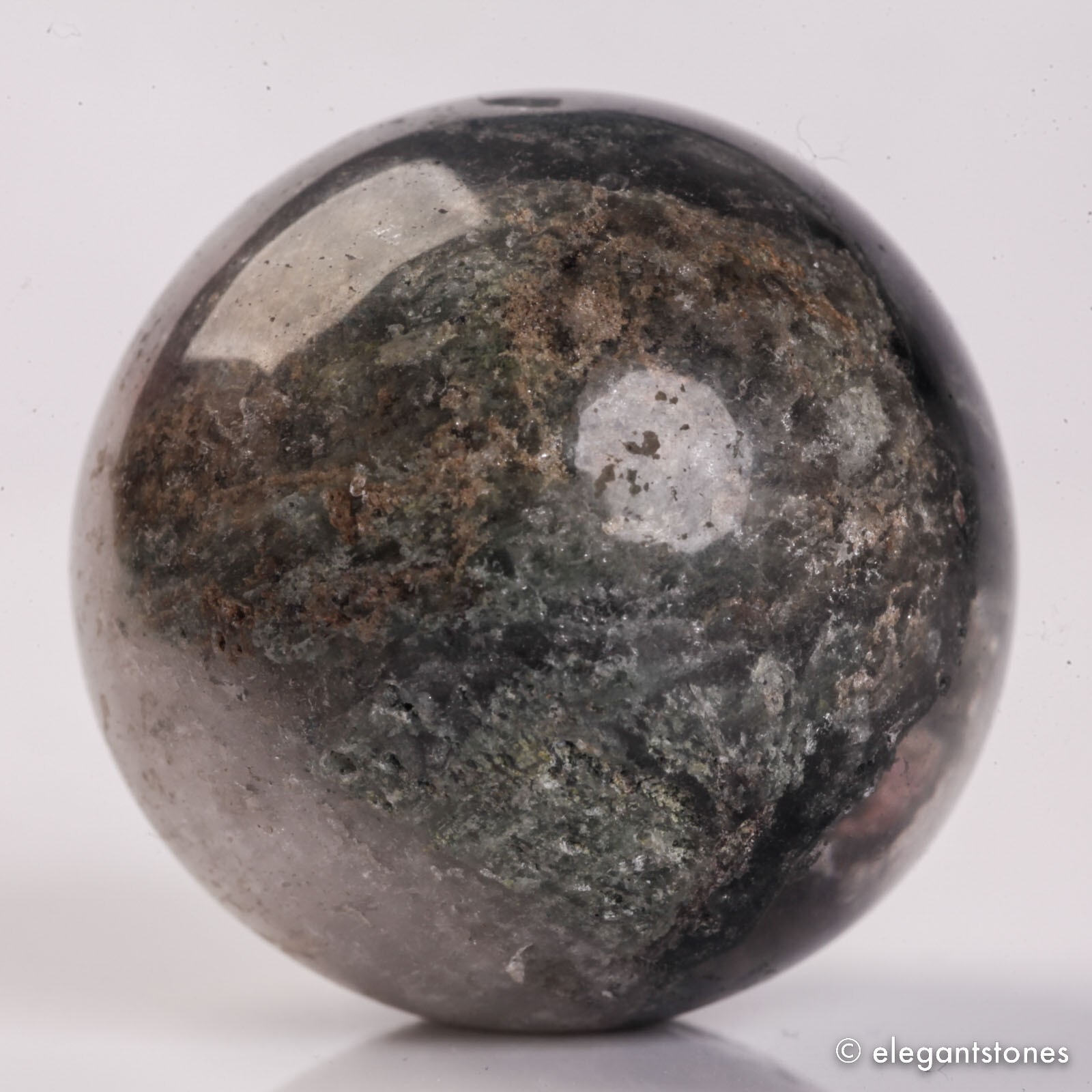 44g32mm Natural Garden/Phantom/Ghost/Lodolite Quartz Crystal Sphere Healing Ball
