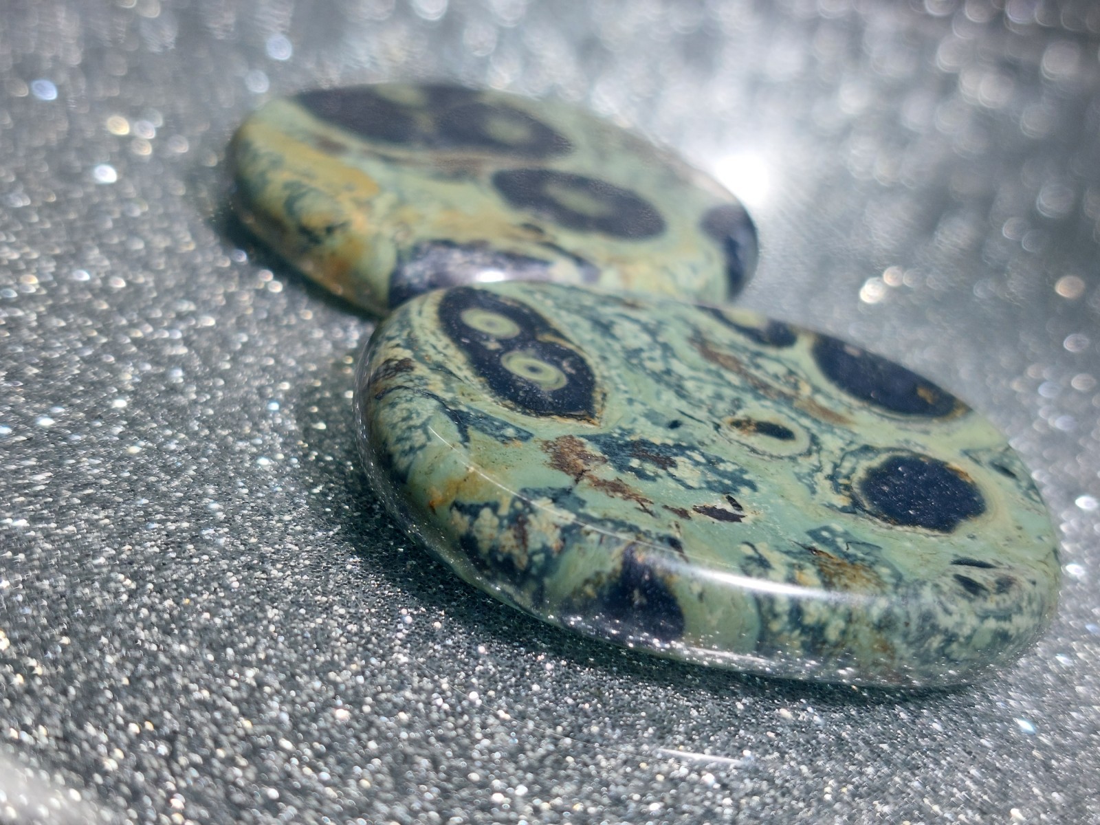Kambaba Jasper Crystal Polished Slice Palm Stone Healing Energy 18.6g 3.5cm
