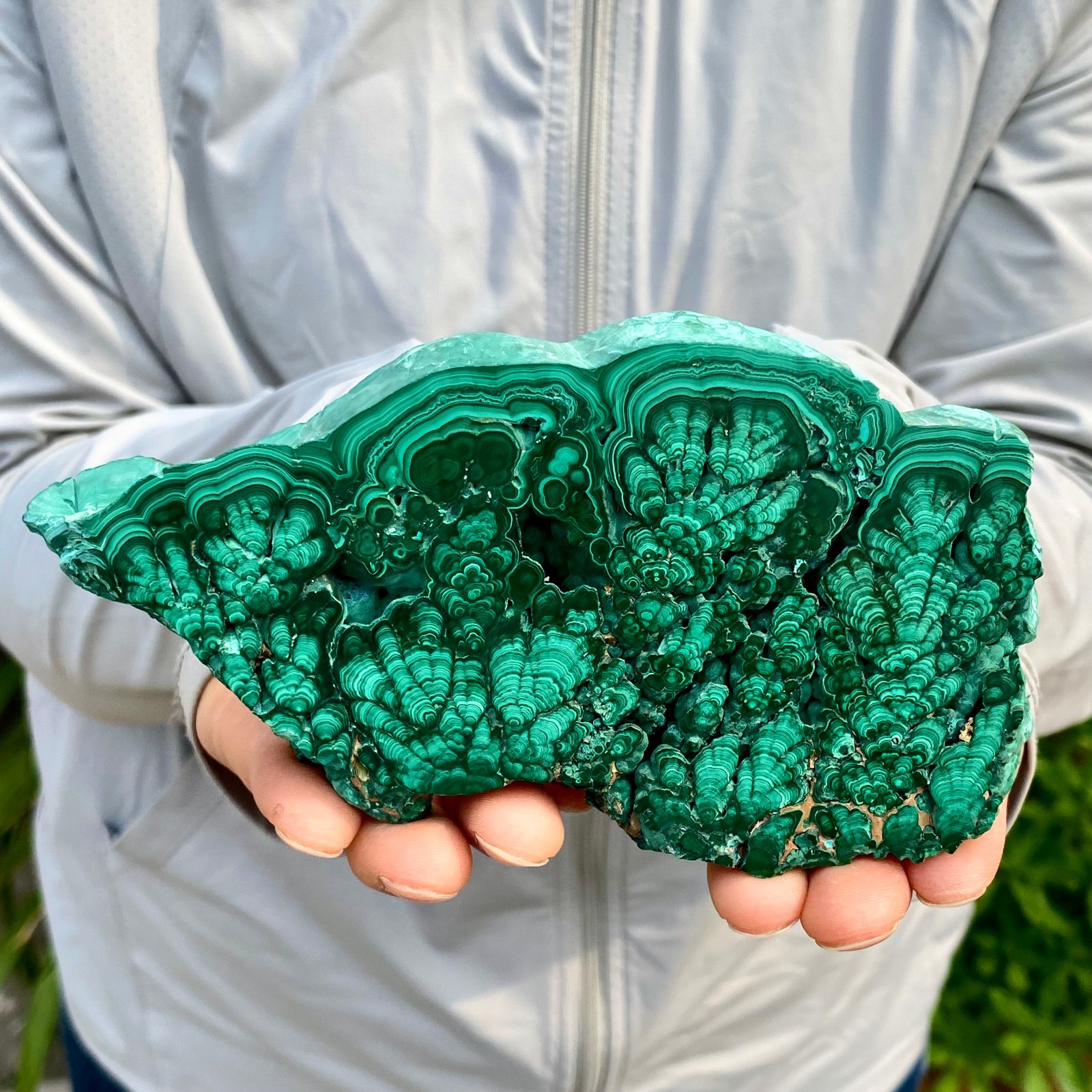 430G Natural malachite slice quartz crystal luster mineral specimen
