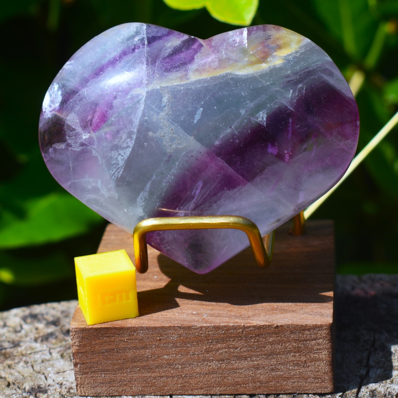 Natural Rainbow Fluorite Crystal Heart Carving | Healing Stone Spiritual Gift
