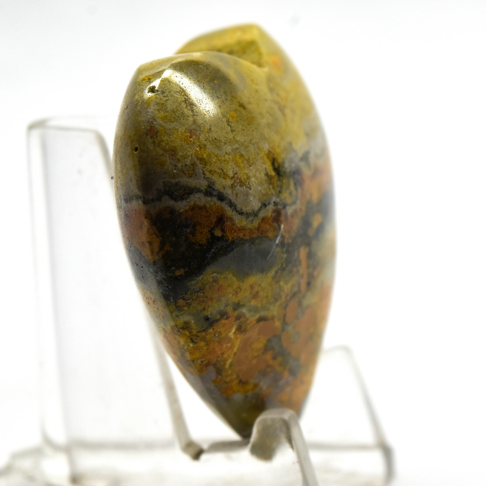 40mm Bumble Bee Jasper Heart Sparkling Natural Mineral Polished Stone Indonesia