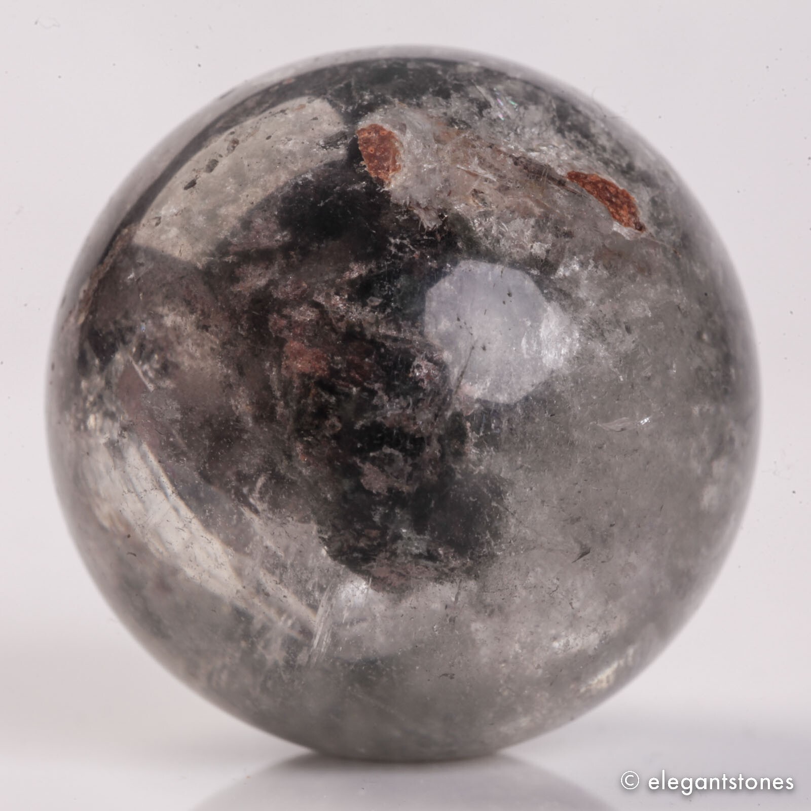 47g32mm Natural Garden/Phantom/Ghost/Lodolite Quartz Crystal Sphere Healing Ball