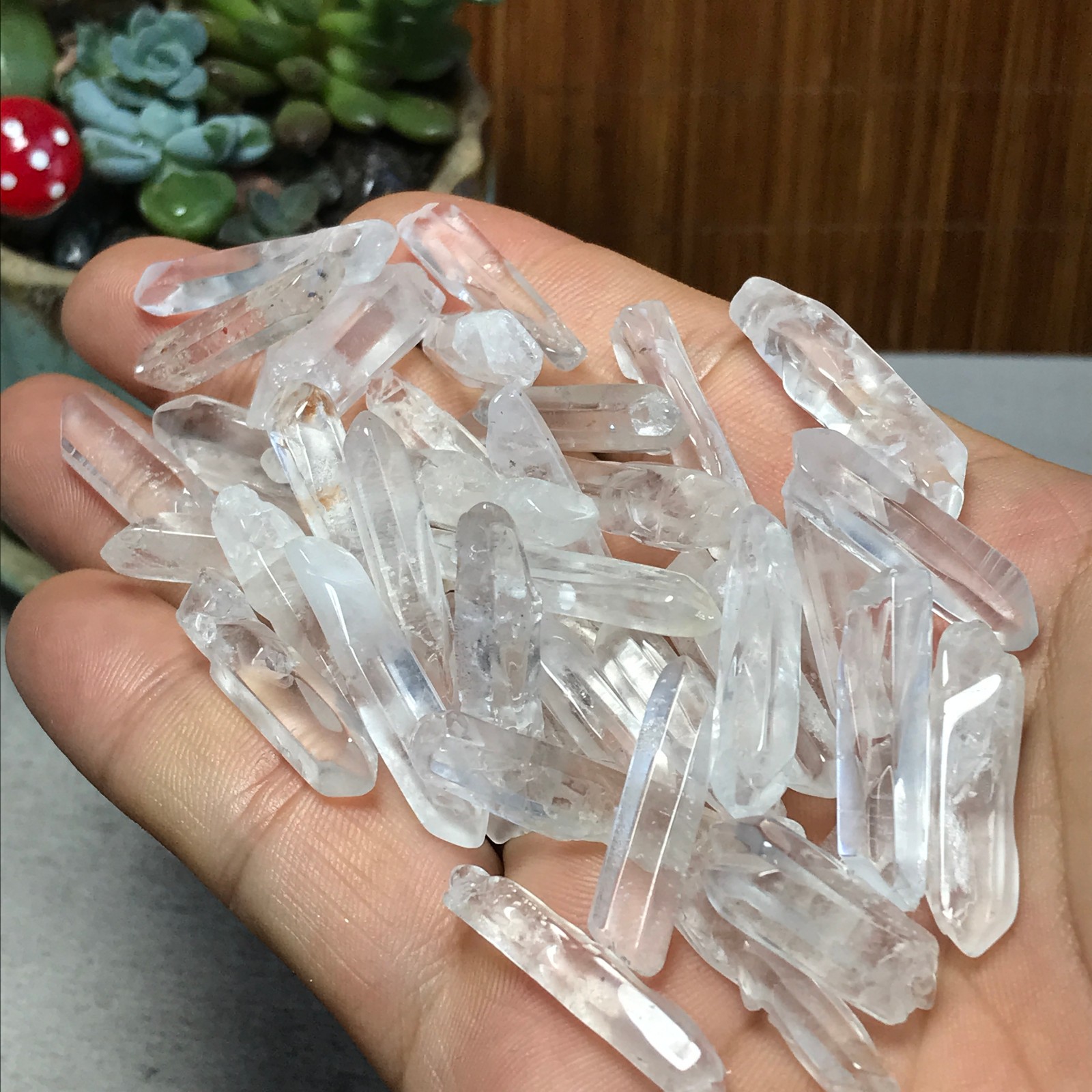43Pcs Natural clear white quartz Crystal gemstone Specimen 78g A6909