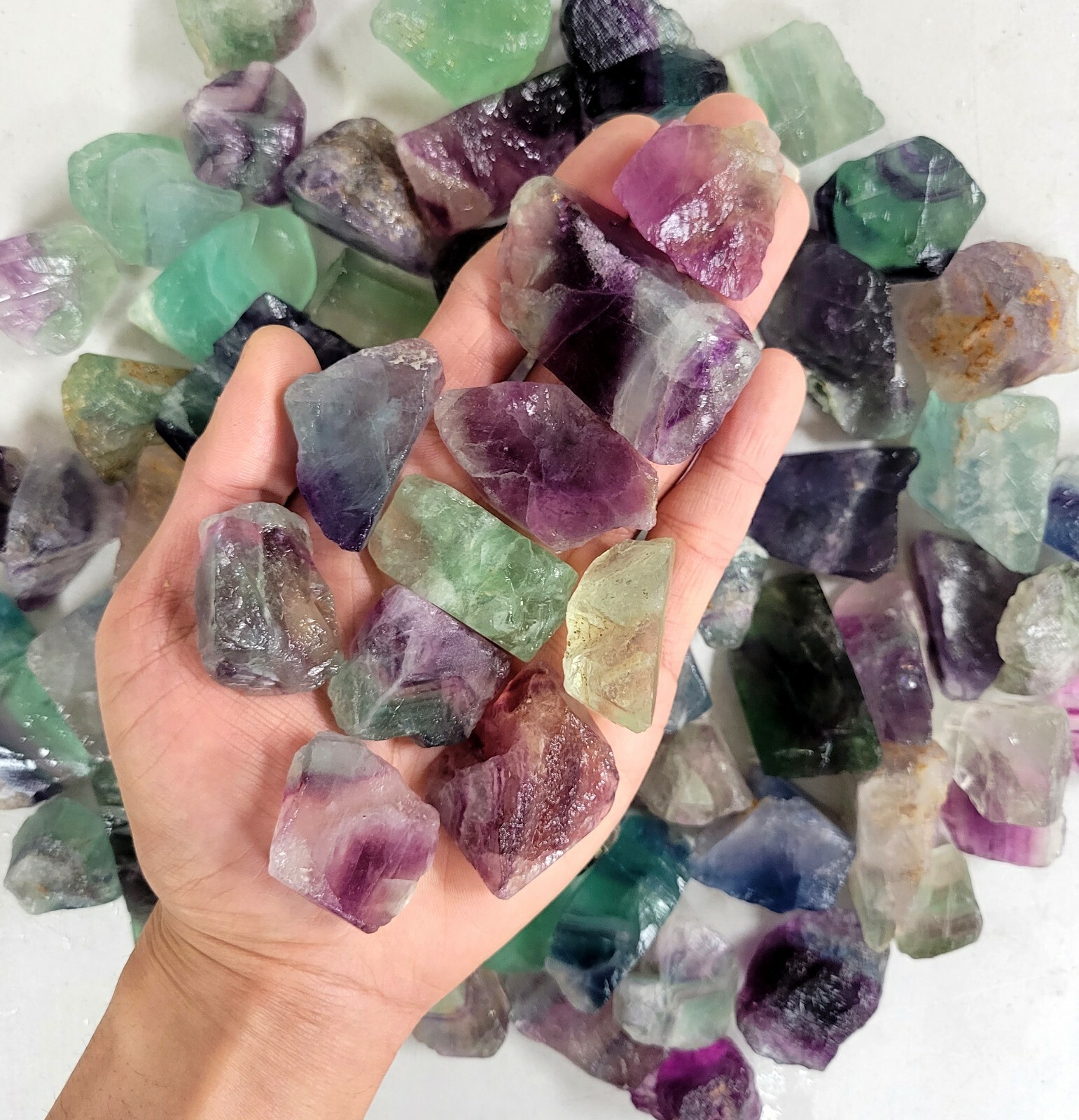 Raw Fluorite Crystals – Bulk Rough Stones – Healing Crystals Natural Gemstones