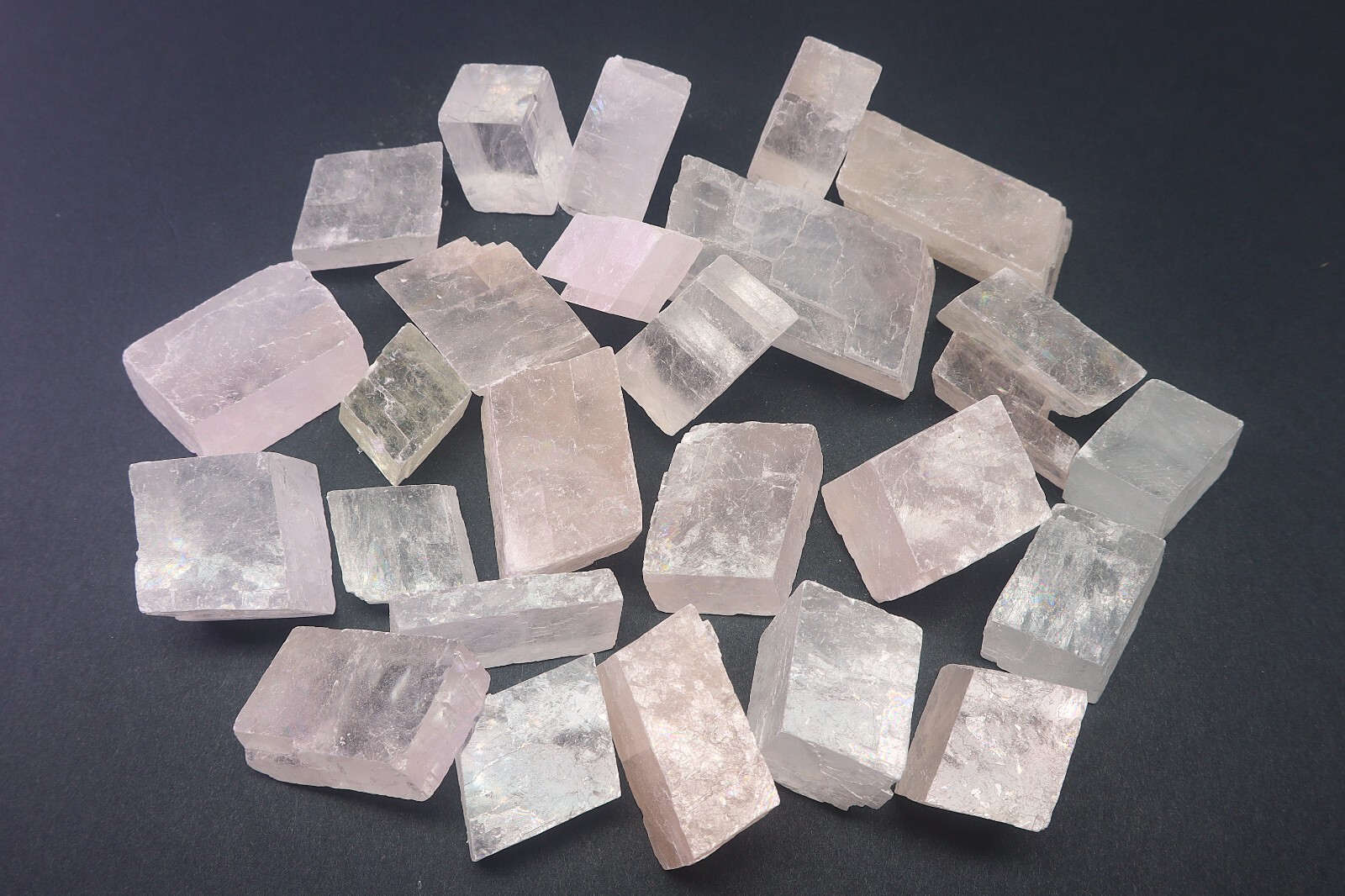 Pink & White Optical Calcite 1/2 Lb Rough Natural Small Rhombohedral Crystals