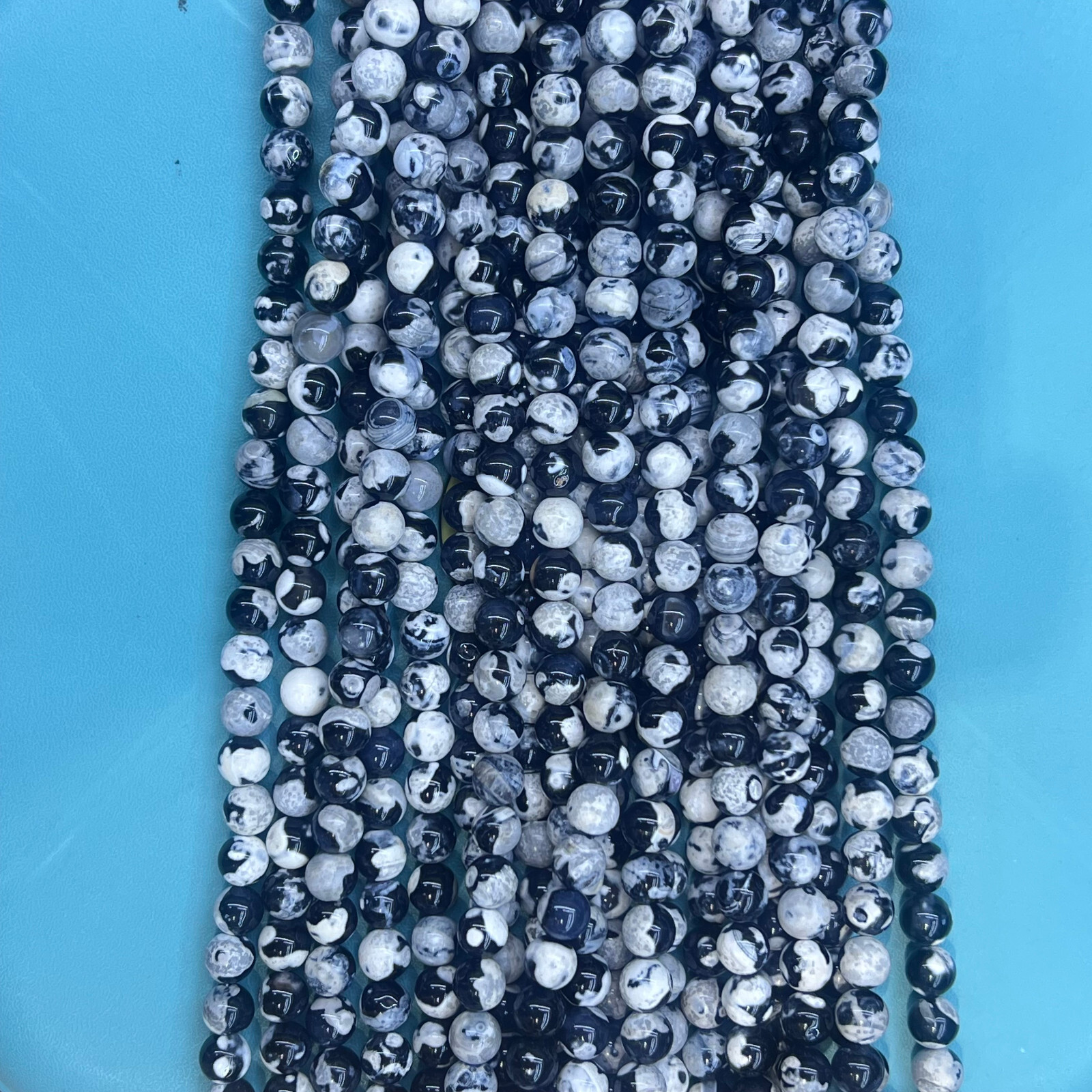 Wholesal 114pcs Natural Orca agate 10mm Beads Strand Round For Jewelry Making