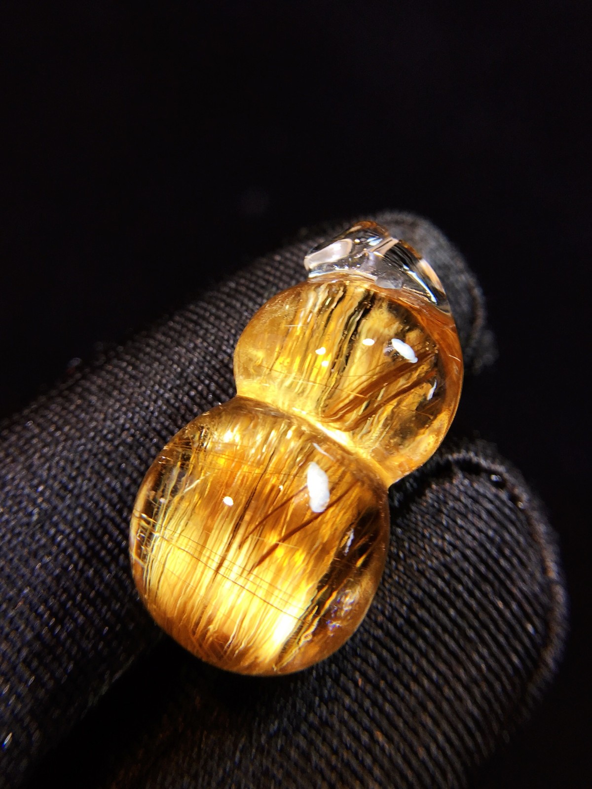 23.7*12.4*11mm A++ Natural Gold Rutilated Quartz Titanium Crystal Pendant4.5g