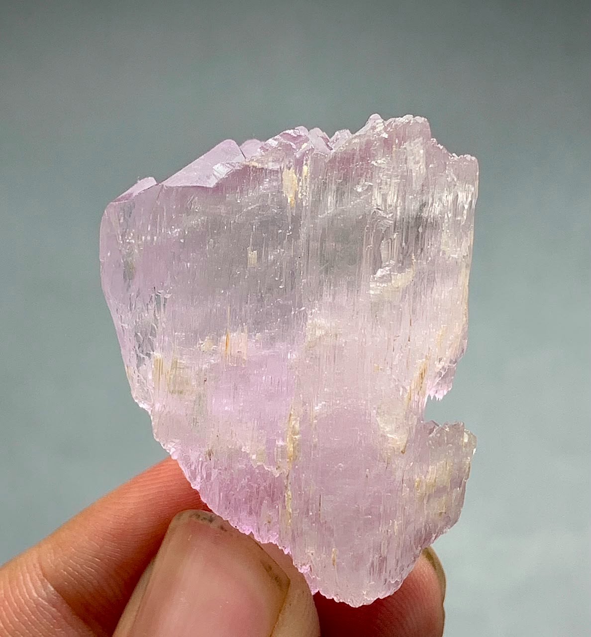 127 Carat Natural Etched Pink Kunzite Crystal From Afghanistan