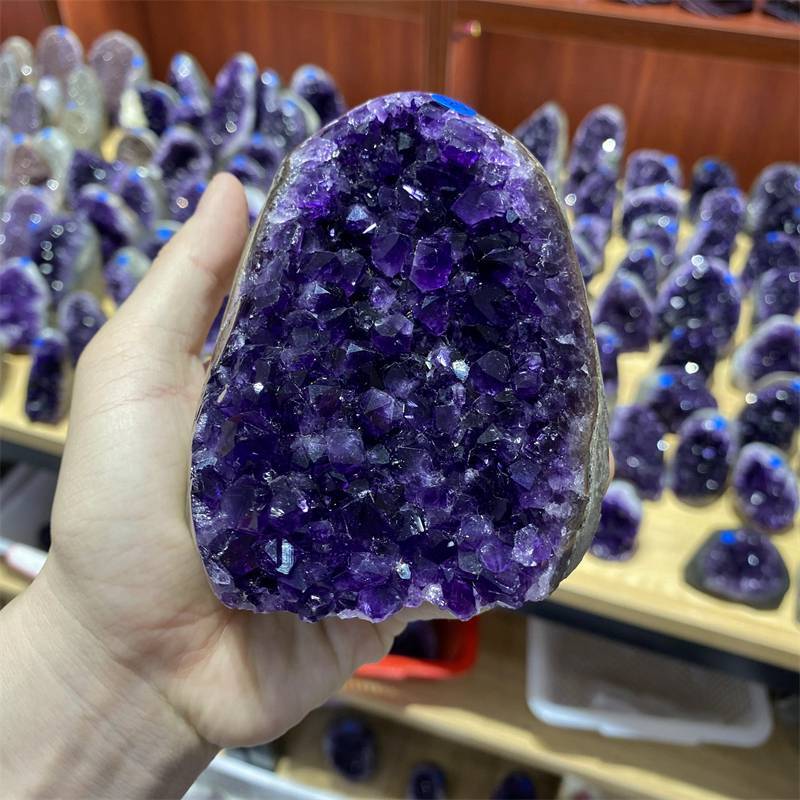 Cut Base Natural Amethyst Quartz Crystal Cluster Healing Stone Geode Specimen US