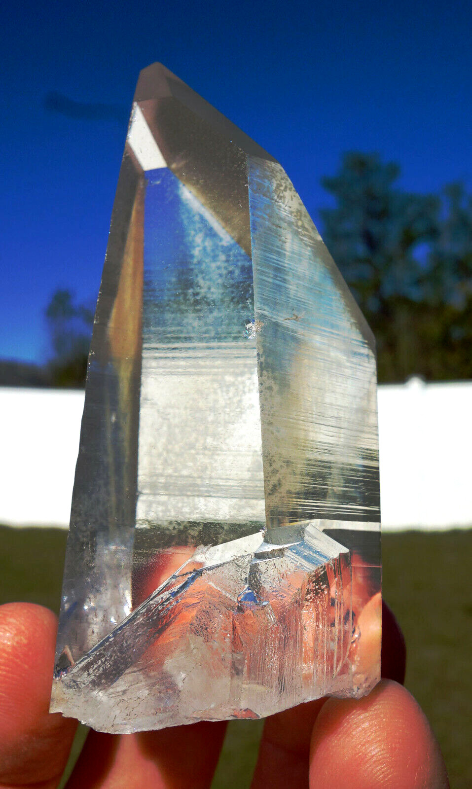 Water Clear COLOMBIAN LEMURIAN Quartz Natural Crystal Point Large Key Columbian