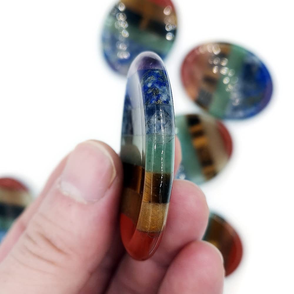 SHARKOOO Thumb Worry Stone for Anxiety, 7 Chakra 1 Count (Pack of 1), chakra
