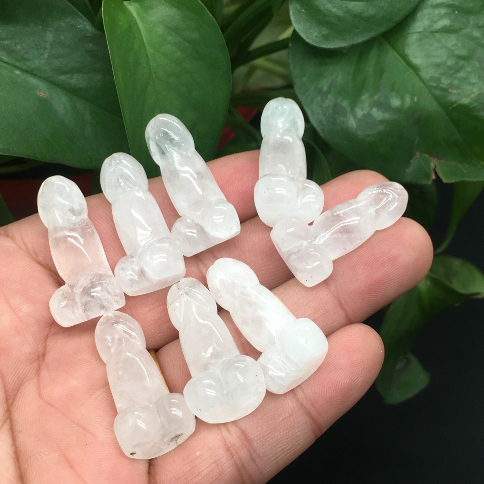 5pcs Natural white Male penis Quartz crystal Figurines Gem reiki healing random